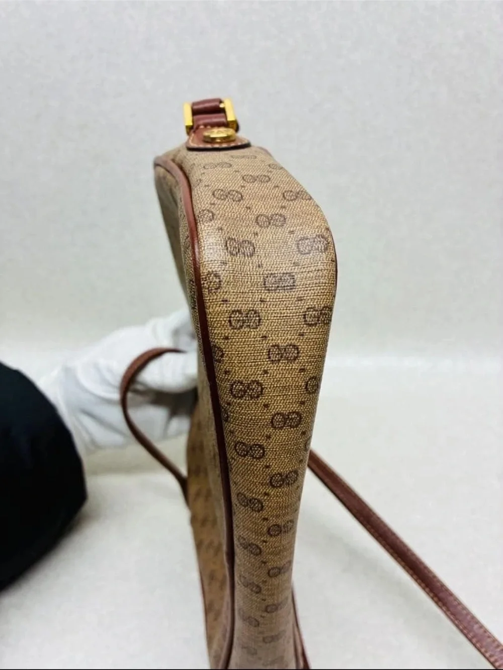 Gucci Beige/Brown Monogram Crossbody Bag